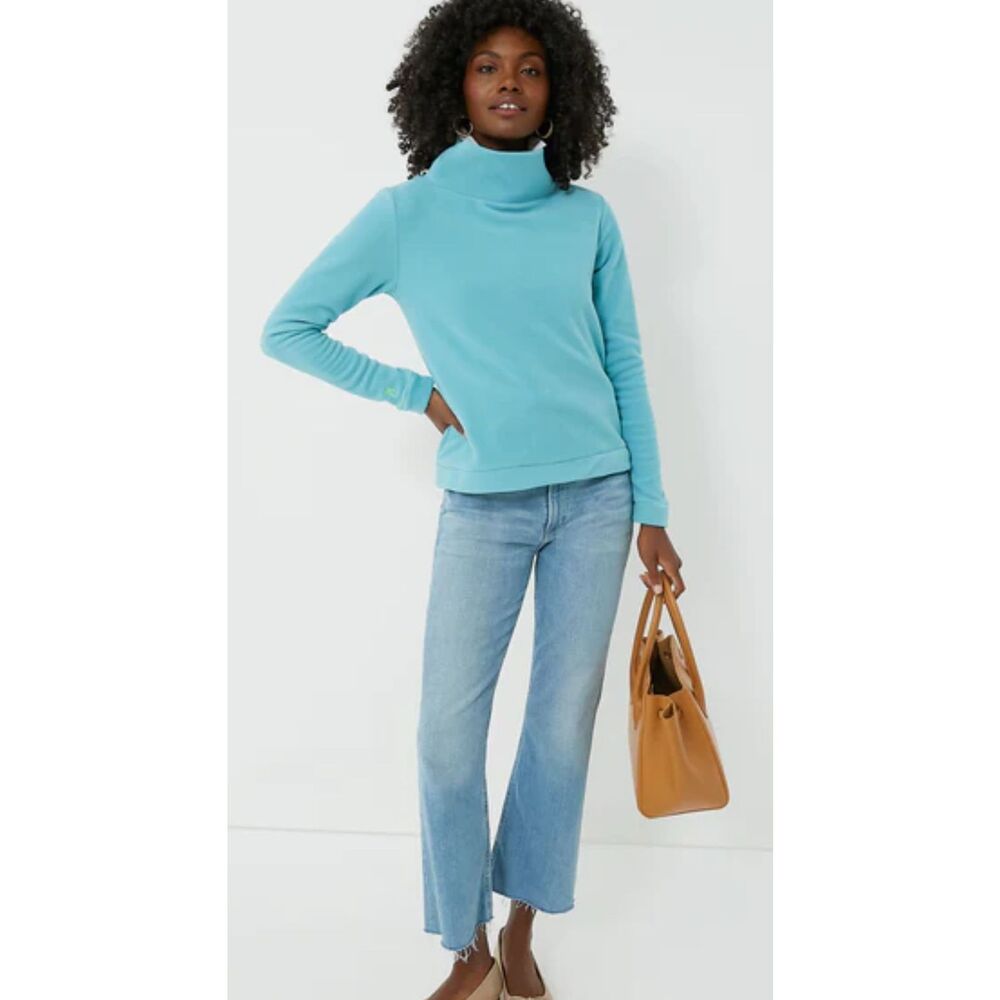 Dudley Stephens Sky Blue Turtleneck Hoodie